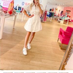 White Puff Sleeve Dress